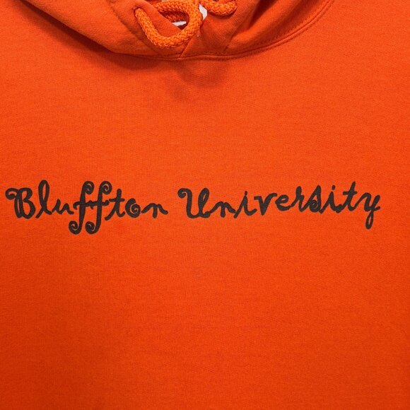Gildan Bluffton University Orange Hoodie Medium Snoopy Peanuts Graphic Pullover - Picture 4 of 8